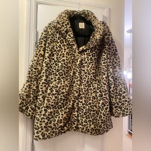 Gap - Faux Fur Leopard Print Coat